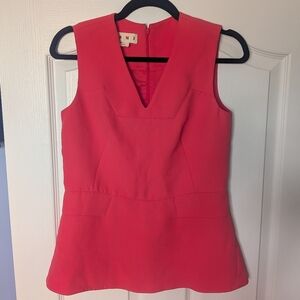 Marni Coral Sleeveless Peplum Sleeveless Blouse